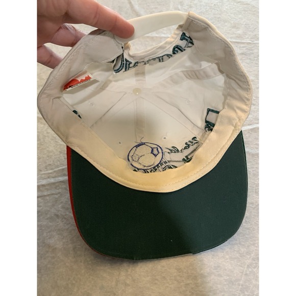 Vintage Unique On Line 1994‎ Italia Soccer Snap Back Hat Striped Brim Rare - Picture 3 of 5